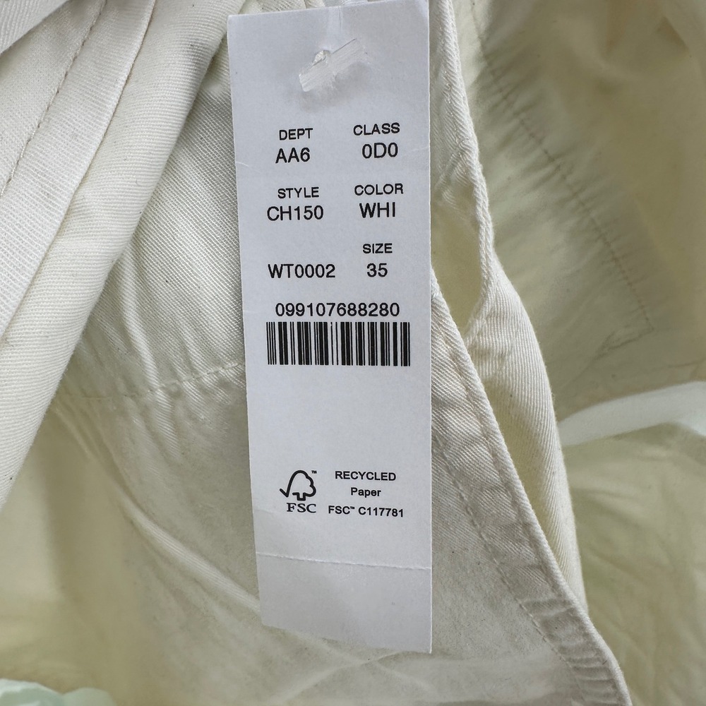 J.Crew Portside Chino Shorts Men 35 White Solid Stretch 9" Inseam Oarsman New - Picture 7 of 10
